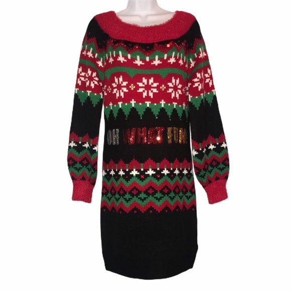 It's Our Time Sweaters - NWT It's Our Time Oh What Fun Christmas Tunic XS